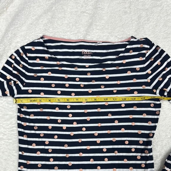 Boden Blue and White Fitted Long Sleeve Blouse - Picture 3 of 5